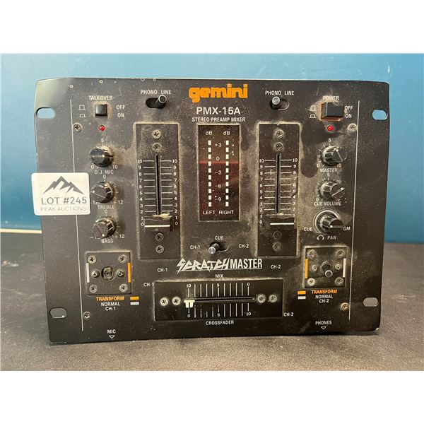 Lot of 1 Gemini PMX-15A Stereo Preamp Mixer - Used