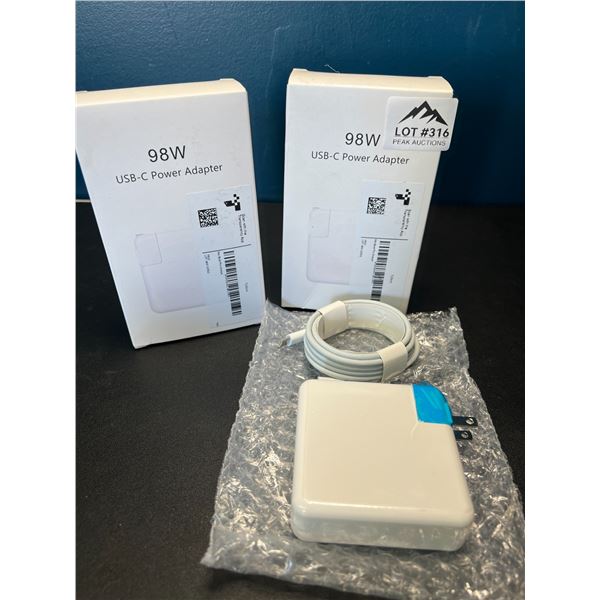 Lot of 2 98W USB-C Power Adapters