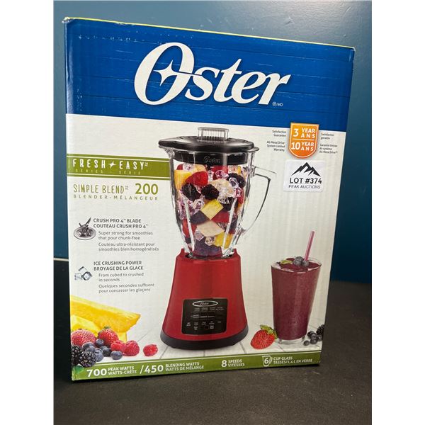 Lot of 1 Oster Simple Blend 700 Watts Kitchen Blender - Red
