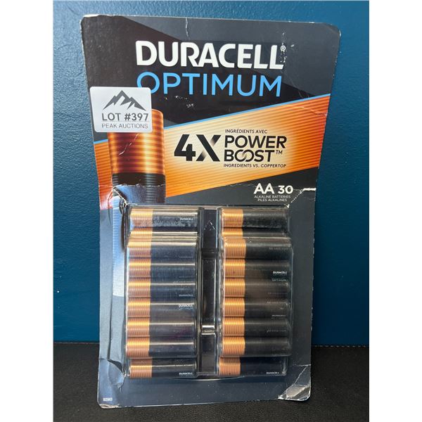 Lot of Duracell Optimum AA Batteries - 30pack