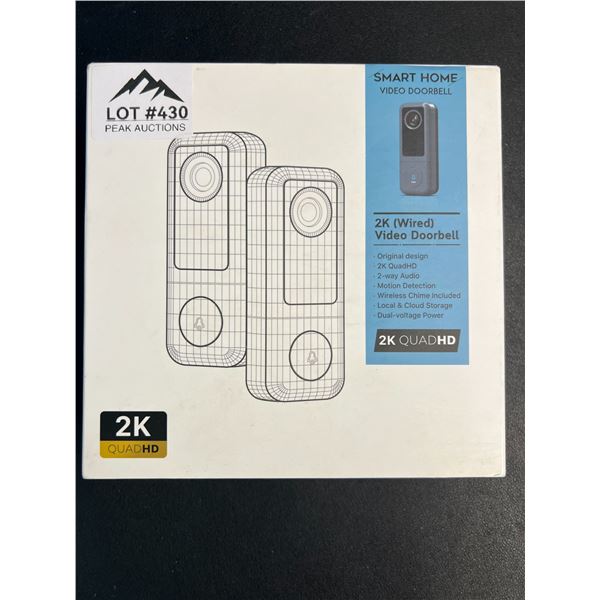 Lot of 1 Smart Home 2K (wired) Video Doorbell