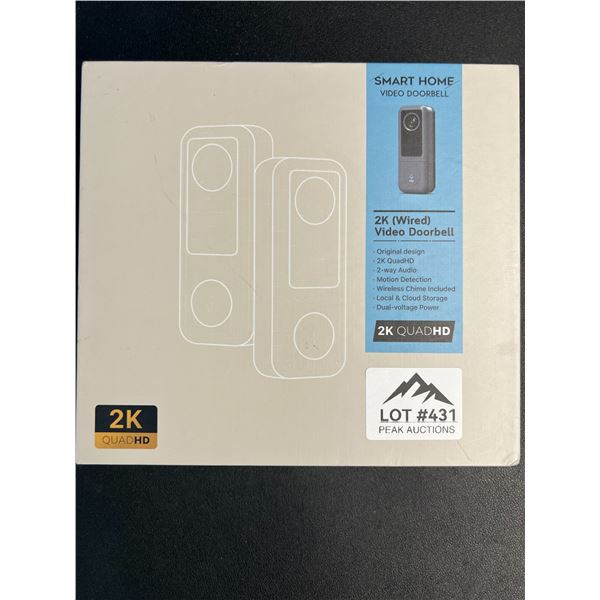 Lot of 1 Smart Home 2K (wired) Video Doorbell