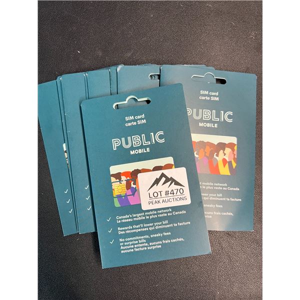 Lot of 10 Public Mobile Sim Cards - Amazing Plans and Prices!