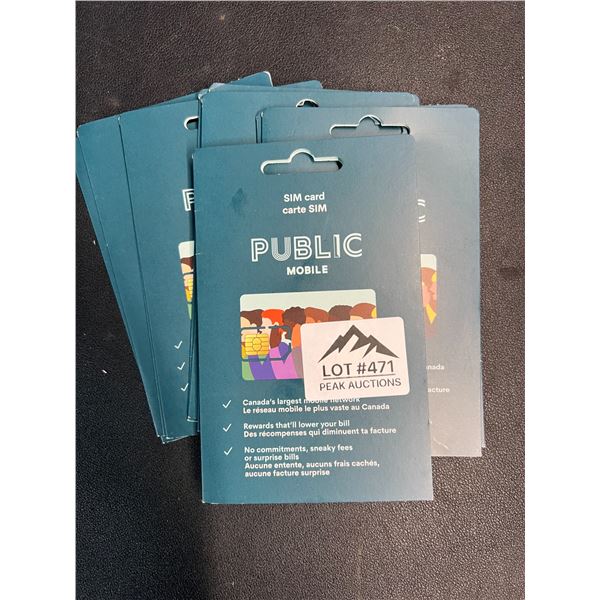Lot of 10 Public Mobile Sim Cards - Amazing Plans and Prices!