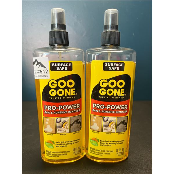 Lot of 2 Bottles of Goo-Gone Pro-Power Goo & Adhesive Remover - 473ml bottles