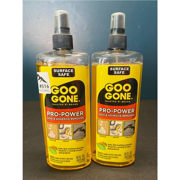 Lot of 2 Bottles of Goo-Gone Pro-Power Goo & Adhesive Remover - 473ml bottles