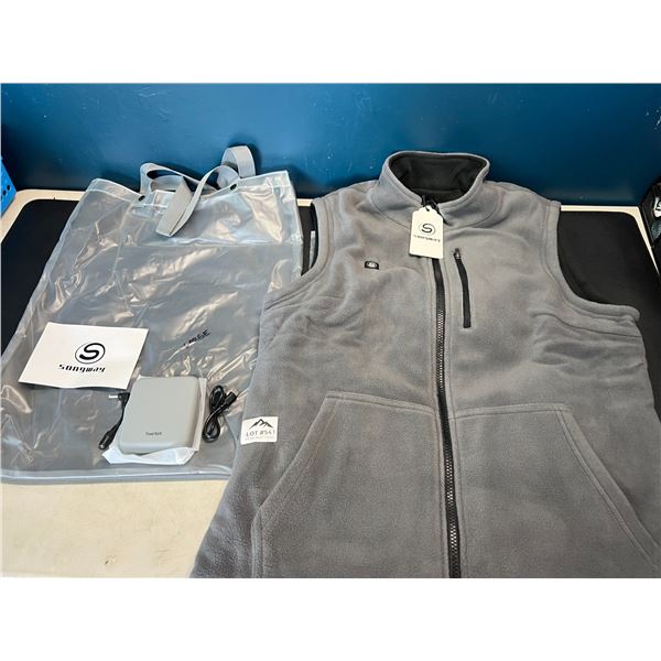 Lot of 1 Songway Heated Fleece Vest w/ Rechargeable Power Bank - Size Large