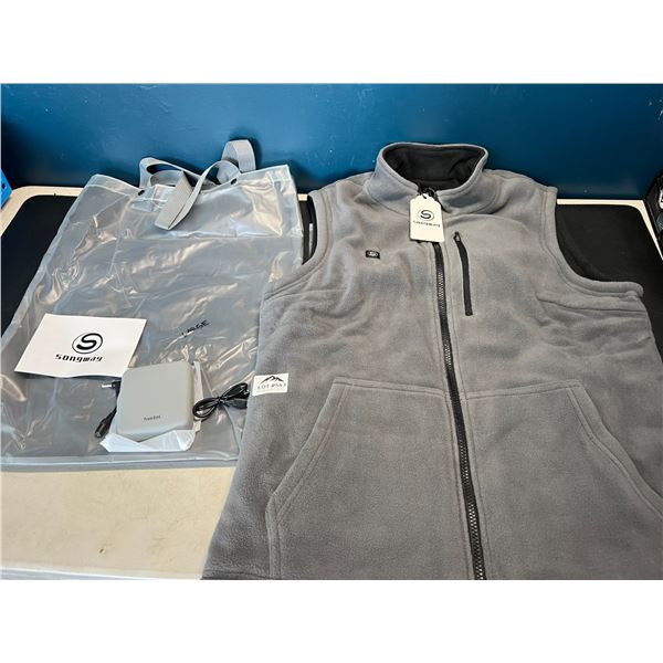 Lot of 1 Songway Heated Fleece Vest w/ Rechargeable Power Bank - Size Large