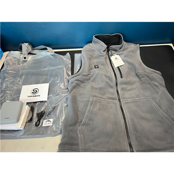 Lot of 1 Songway Heated Fleece Vest w/ Rechargeable Power Bank - Size Medium