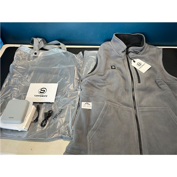 Lot of 1 Songway Heated Fleece Vest w/ Rechargeable Power Bank - Size Medium