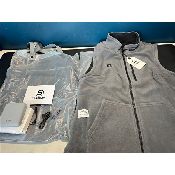 Lot of 1 Songway Heated Fleece Vest w/ Rechargeable Power Bank - Size Medium