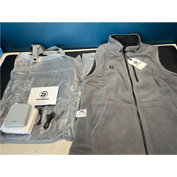 Lot of 1 Songway Heated Fleece Vest w/ Rechargeable Power Bank - Size Medium