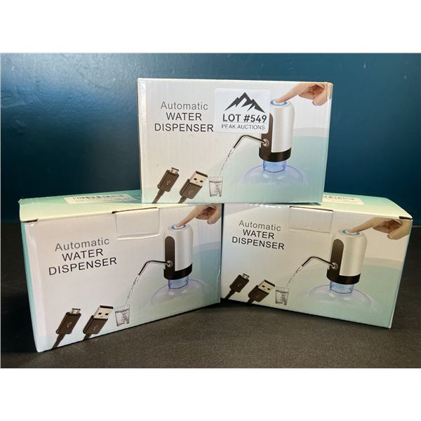 Lot of 3 Automatic Water Dispensers - Rechargeable
