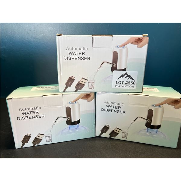 Lot of 3 Automatic Water Dispensers - Rechargeable