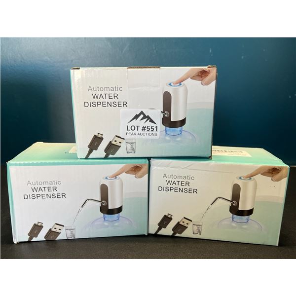 Lot of 3 Automatic Water Dispensers - Rechargeable