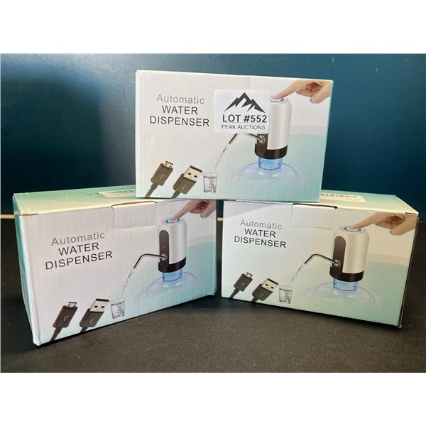 Lot of 3 Automatic Water Dispensers - Rechargeable