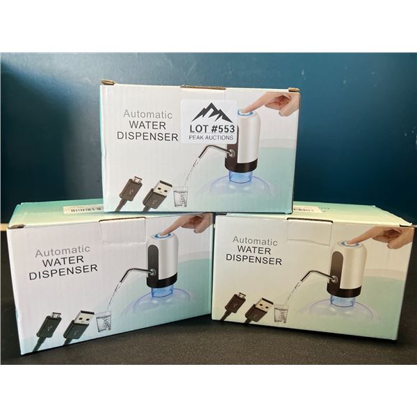 Lot of 3 Automatic Water Dispensers - Rechargeable
