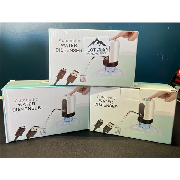 Lot of 3 Automatic Water Dispensers - Rechargeable