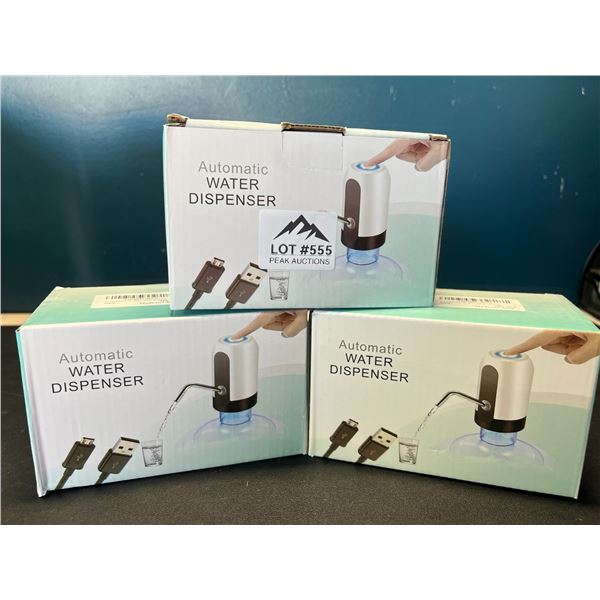 Lot of 3 Automatic Water Dispensers - Rechargeable