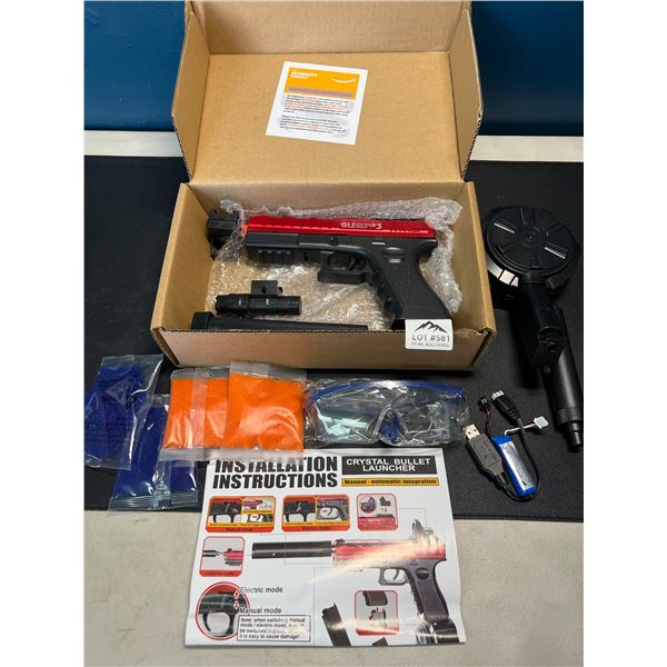 Lot of 1 Gcock Crystal Bullet Series Electric Automatic Gel Ball Blaster Gun w/ Ammo &Accessories