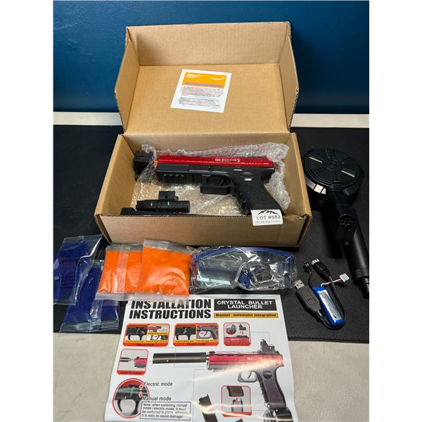 Lot of 1 Gcock Crystal Bullet Series Electric Automatic Gel Ball Blaster Gun w/ Ammo &Accessories