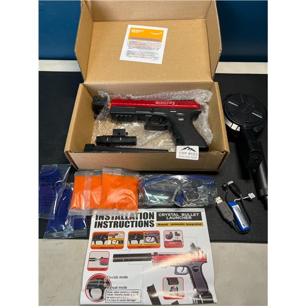 Lot of 1 Gcock Crystal Bullet Series Electric Automatic Gel Ball Blaster Gun w/ Ammo &Accessories