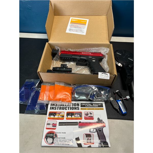 Lot of 1 Gcock Crystal Bullet Series Electric Automatic Gel Ball Blaster Gun w/ Ammo &Accessories