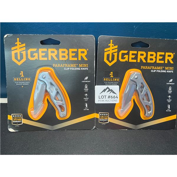 Lot of 2 Gerber Paraframe Mini Clip Folding Knives