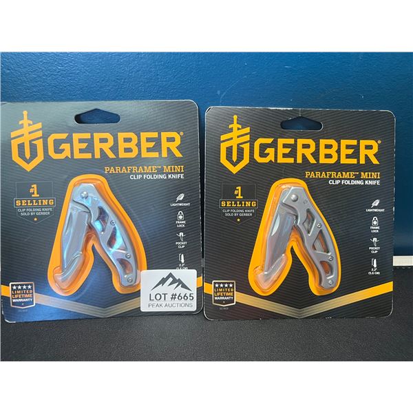 Lot of 2 Gerber Paraframe Mini Clip Folding Knives
