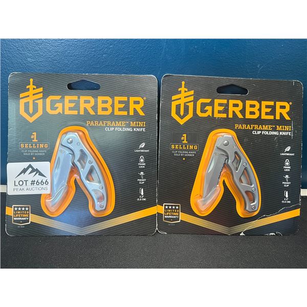 Lot of 2 Gerber Paraframe Mini Clip Folding Knives