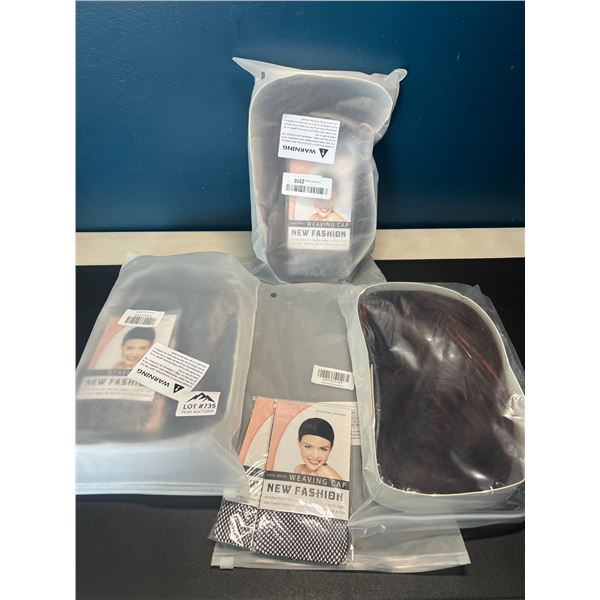 Lot of 3 Women's Hair Wigs/Weaves - Dark Red/Brown