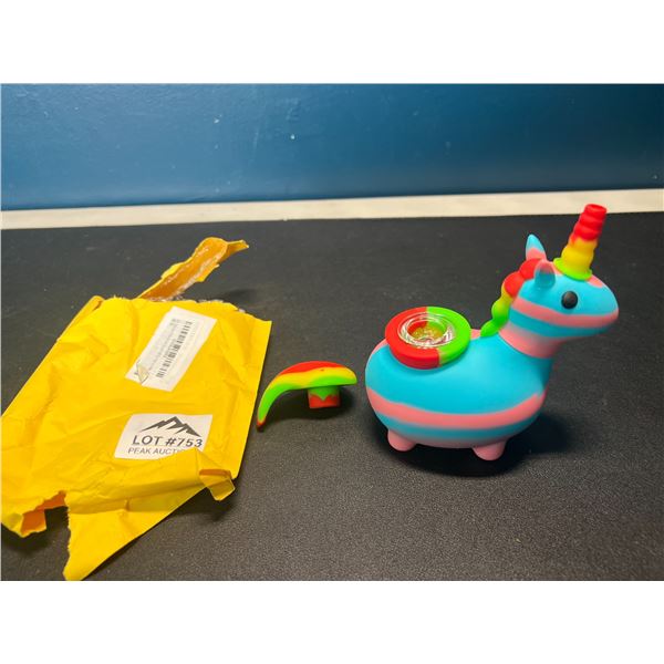 Lot of 2 Unicorn Silicone "Smoking" Pipes