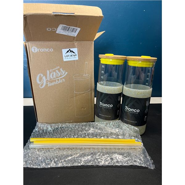 Lot of Tronco 2Pack Glass Reusable Tumblers