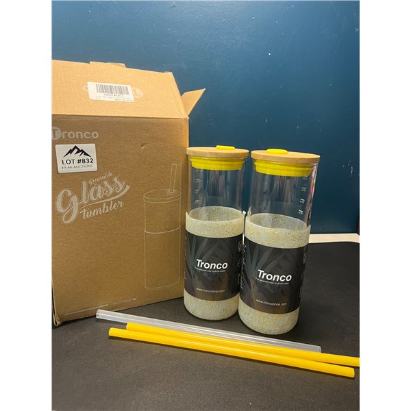 Lot of Tronco 2Pack Glass Reusable Tumblers