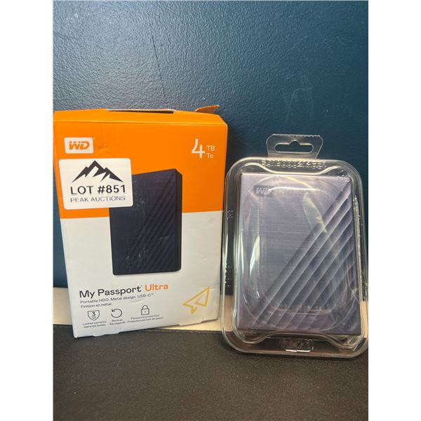 Lot of 1 Western Digital My Passport Plus Ultra 4TB Portable HDD