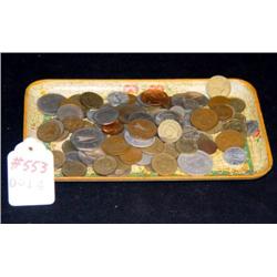 TRAY LOT OF FOREIGN COINS