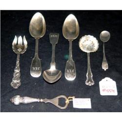LOT 7 STERLING ITEMS INCL BOTTLE OPENER, STRAINING