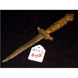 BRASS HANDLED DAGGER LETTER OPENER