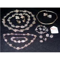 TRAY LOT STERLING NECKLACES AND EARRINGS