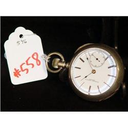ROCKFORD WATCH COMP COIN SILVER CASED POCKET WATCH