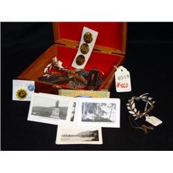 SMALL BOX LOT OF JEWELRY INCL TRAFARI BRACELET