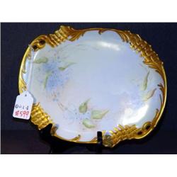 HAND PAINTED FRENCH PORCELAIN DRESSER TRAY 12" X