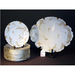 HAVILAND AND CO LIMOGES CAKE PLATTER WITH 10