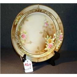 HAND PAINTED NIPPON 9.75" PLATE