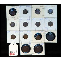 LOT 11 INDIAN HEAD CENTS AND 3 LARGE CENTS