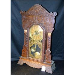 OAK VICTORIAN GINGERBREAD CASED GILBERT MANTLE