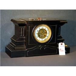 VICTORIAN MARBLE MANTLE CLOCK WITH OPEN ESCAPEMENT