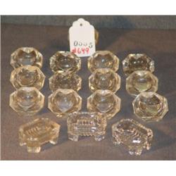 TRAY LOT OF GLASS OPEN SALTS