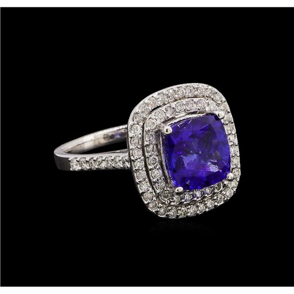 14KT White Gold 3.67 ctw Tanzanite and Diamond Ring