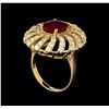 Image 4 : GIA Cert 3.23 ctw Ruby and Diamond Ring - 14KT Yellow Gold